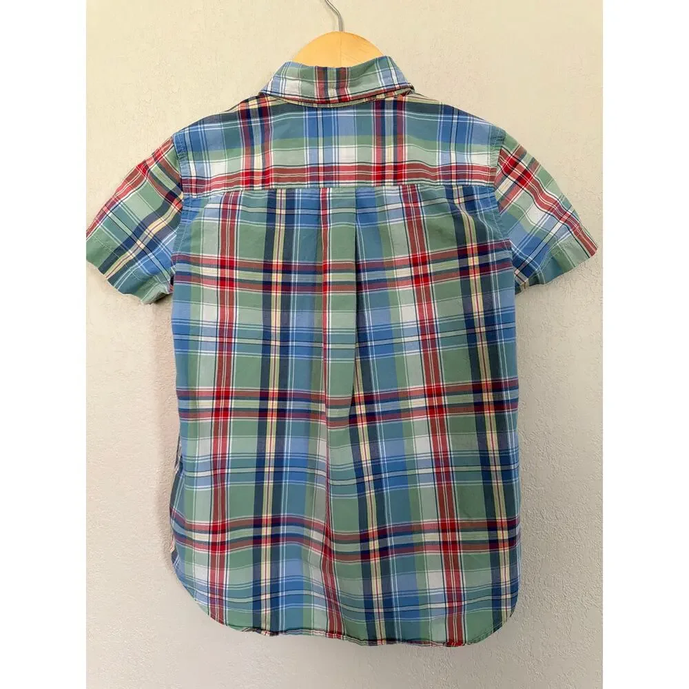 Ralph Lauren boy's plaid short-sleeve shirt SZ 7